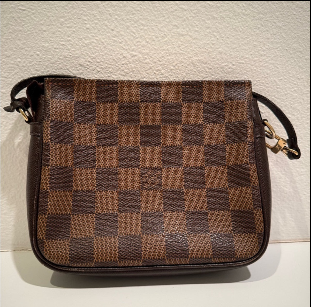 Authentic LOUIS VUITTON  Damier Ebene Brown Monogram Mini Pochette