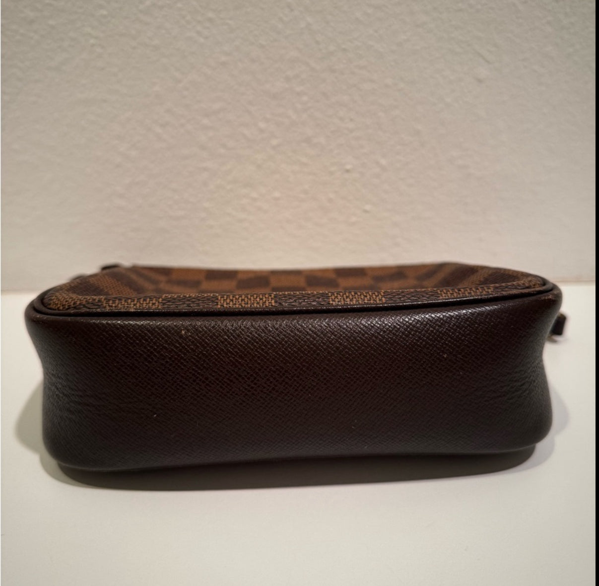 Authentic LOUIS VUITTON  Damier Ebene Brown Monogram Mini Pochette