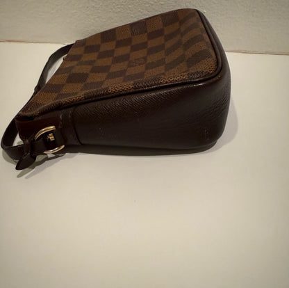 Authentic LOUIS VUITTON  Damier Ebene Brown Monogram Mini Pochette