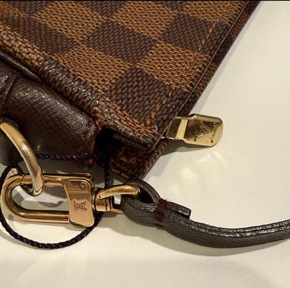 Authentic LOUIS VUITTON  Damier Ebene Brown Monogram Mini Pochette