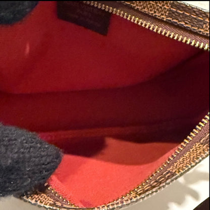 Authentic LOUIS VUITTON  Damier Ebene Brown Monogram Mini Pochette