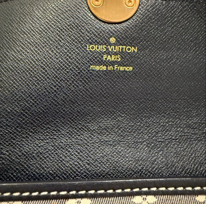 Authentic Louis Vuitton Blue Distressed Look Denim Monogram Leather Long Wallet