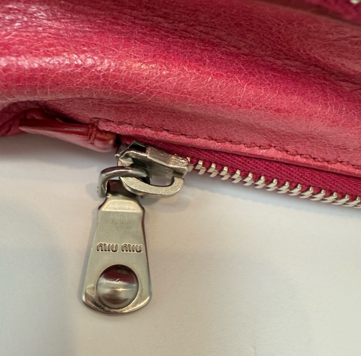 MIU MIU Peonia Fucsia Vitello Lux Matelasse Double Zip Shoulder Bag Handbag