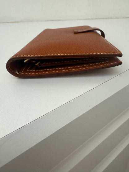 Hermes Bearn Souffle Wallet Gold Epsom Leather & Gold Hardware