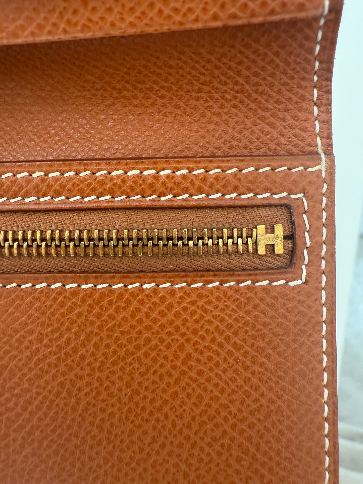 Hermes Bearn Souffle Wallet Gold Epsom Leather & Gold Hardware