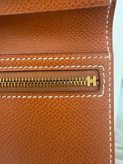 Hermes Bearn Souffle Wallet Gold Epsom Leather & Gold Hardware