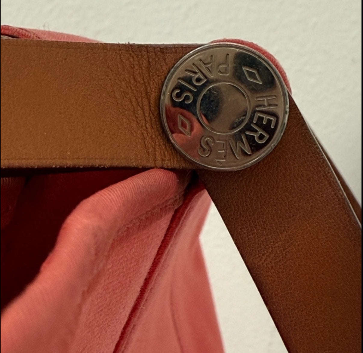 Hermes Pink Cabag Elan Toile and Leather Tote or Shoulder Bag