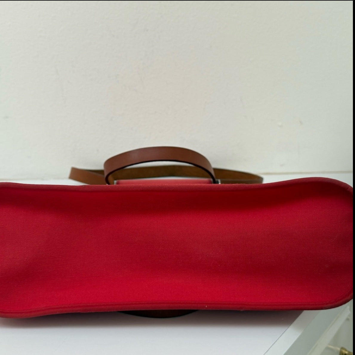 Hermes Pink Cabag Elan Toile and Leather Tote or Shoulder Bag