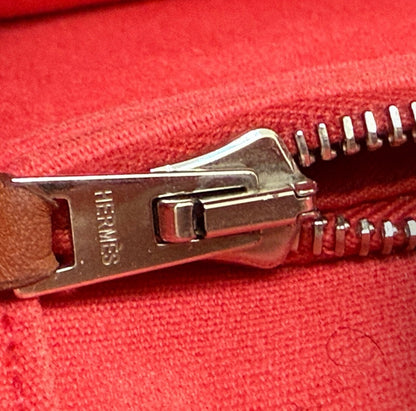 Hermes Pink Cabag Elan Toile and Leather Tote or Shoulder Bag