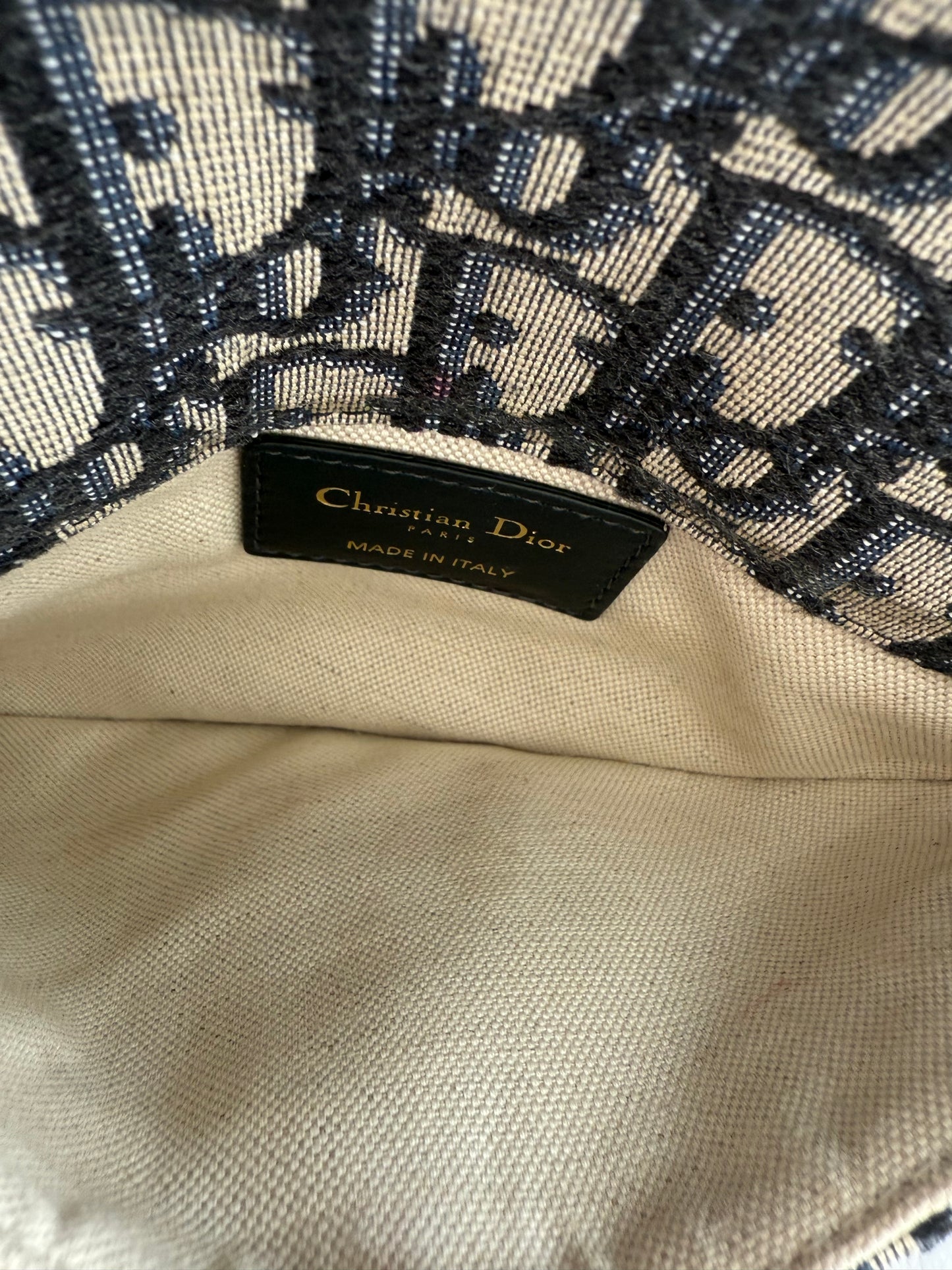 CHRISTIAN DIOR Oblique Blue Monogram Saddle Shoulder Crossbody Bag