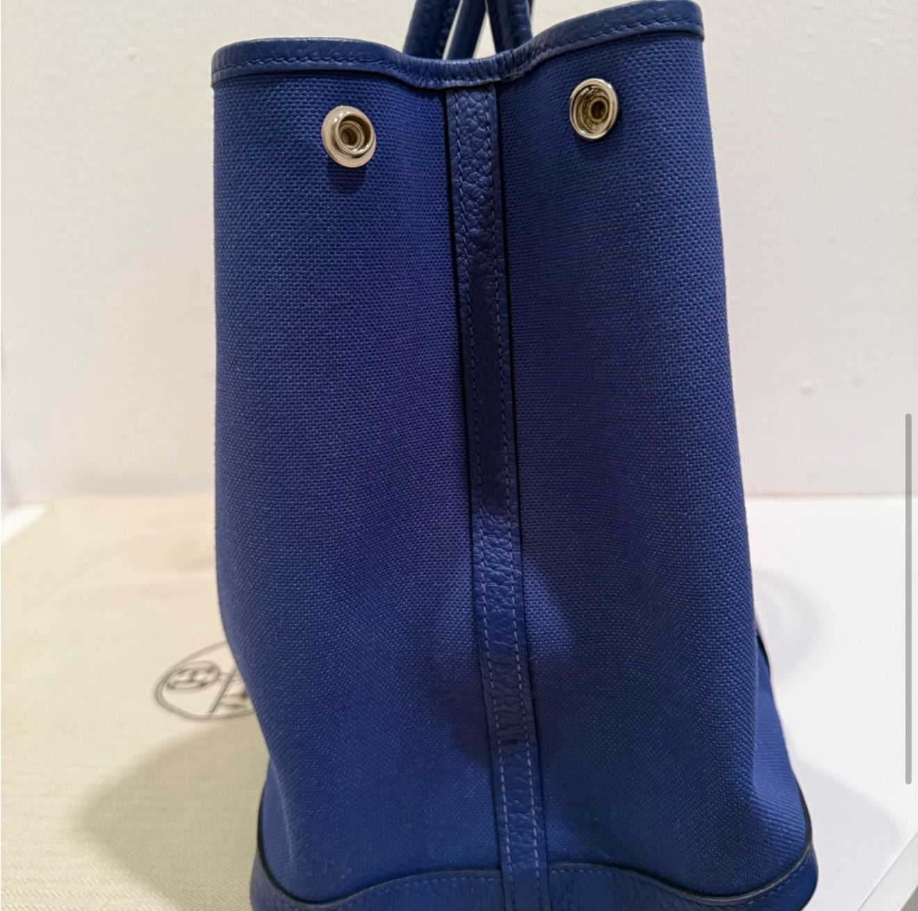 Hermes Blue Garden Party 36 Tote Bag