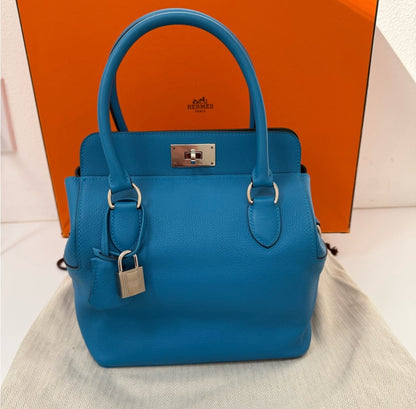 Hermes Bleu Toolbox 20 cm in Swift Leather with Palladium Hardware