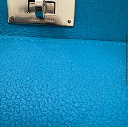 Hermes Bleu Toolbox 20 cm in Swift Leather with Palladium Hardware