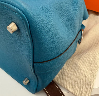 Hermes Bleu Toolbox 20 cm in Swift Leather with Palladium Hardware