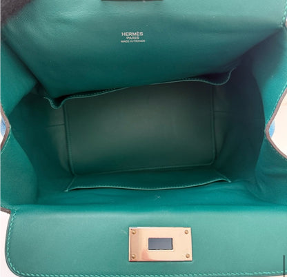 Hermes Bleu Toolbox 20 cm in Swift Leather with Palladium Hardware