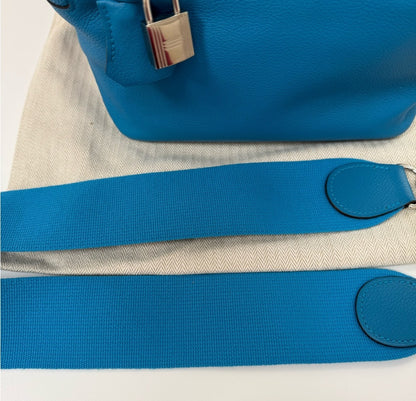 Hermes Bleu Toolbox 20 cm in Swift Leather with Palladium Hardware