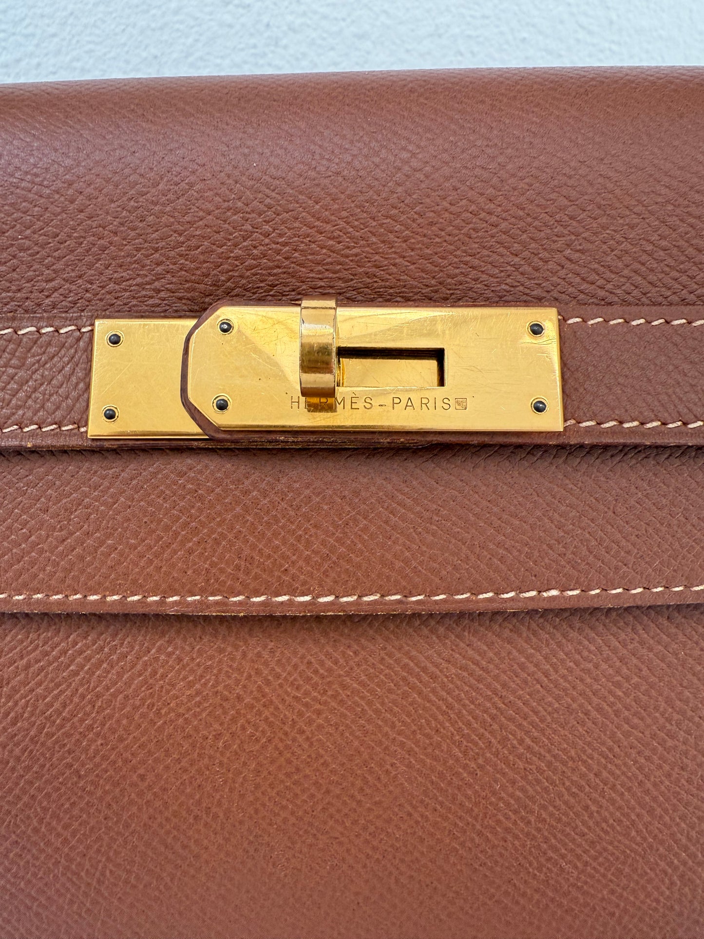 RARE HERMES Kelly 32 Gold on Gold Handbag