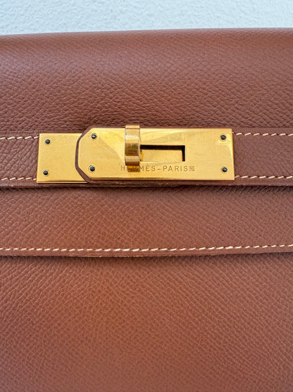 RARE HERMES Kelly 32 Gold on Gold Handbag
