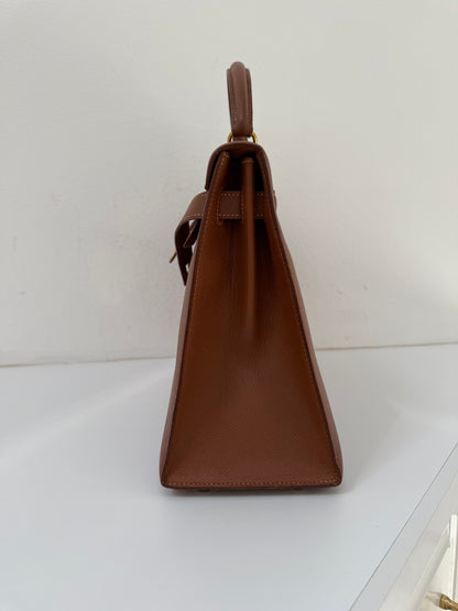 RARE HERMES Kelly 32 Gold on Gold Handbag