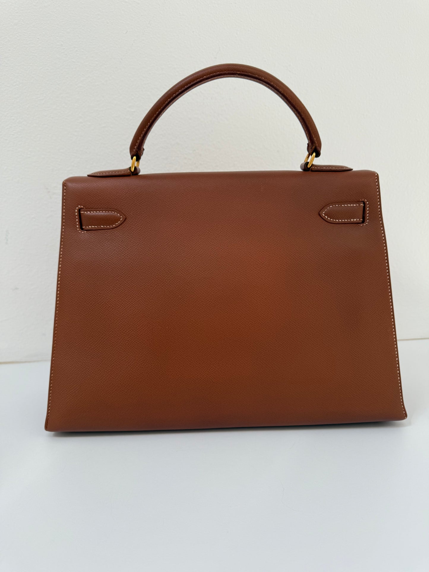 RARE HERMES Kelly 32 Gold on Gold Handbag