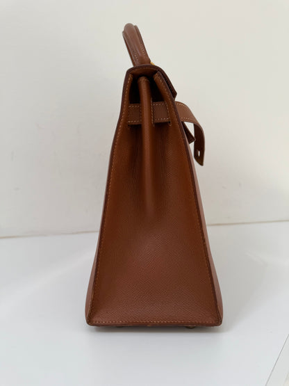 RARE HERMES Kelly 32 Gold on Gold Handbag