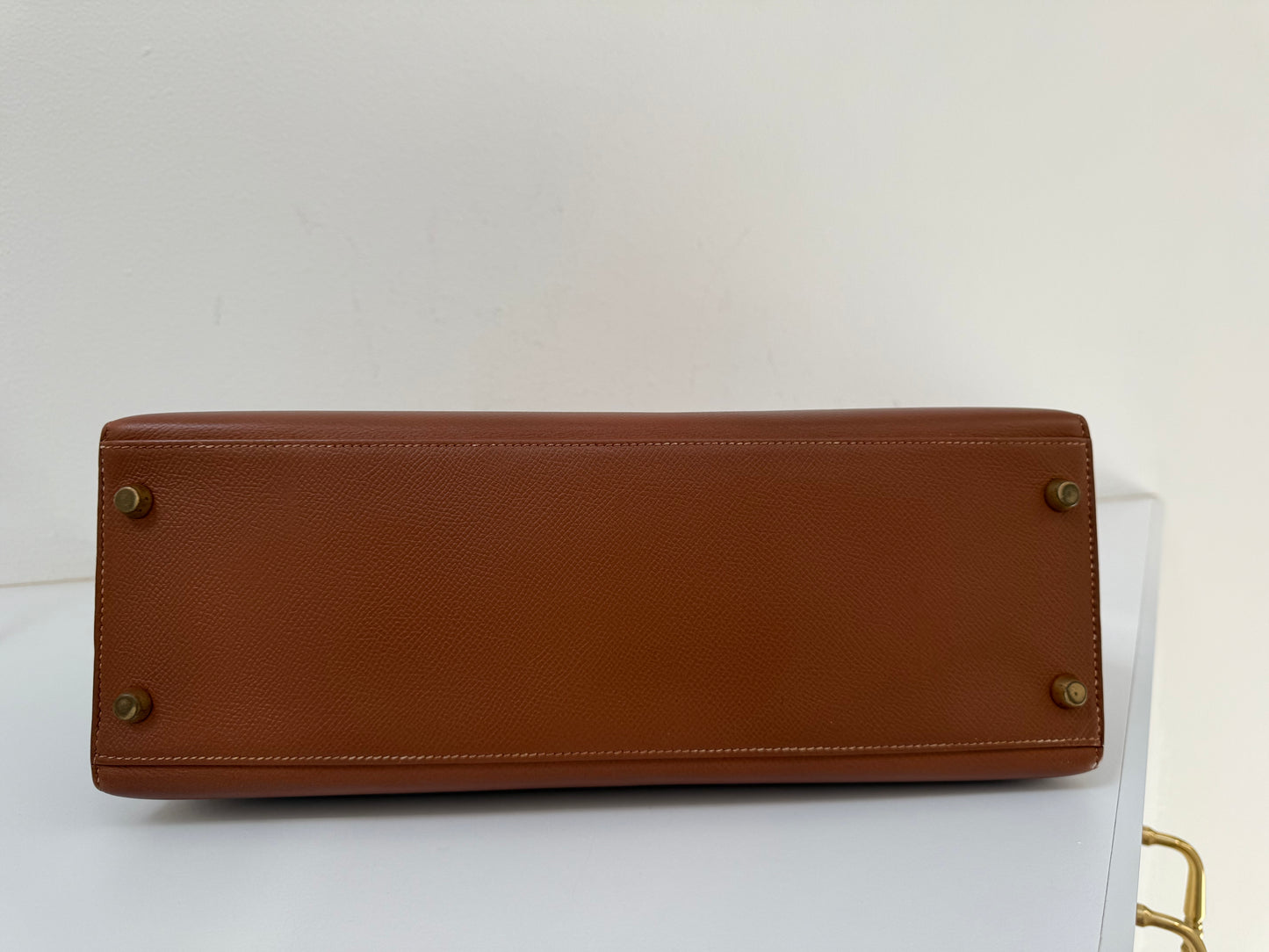 RARE HERMES Kelly 32 Gold on Gold Handbag