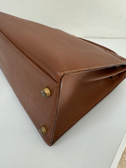 RARE HERMES Kelly 32 Gold on Gold Handbag