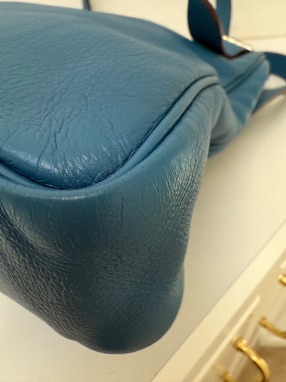 Hermès Massai Royal Blue Jean Clemence PM Hobo Bag Palladium Bag