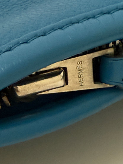 Hermès Massai Royal Blue Jean Clemence PM Hobo Bag Palladium Bag