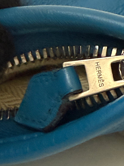 Hermès Massai Royal Blue Jean Clemence PM Hobo Bag Palladium Bag