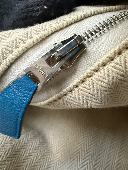 Hermès Massai Royal Blue Jean Clemence PM Hobo Bag Palladium Bag