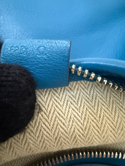 Hermès Massai Royal Blue Jean Clemence PM Hobo Bag Palladium Bag