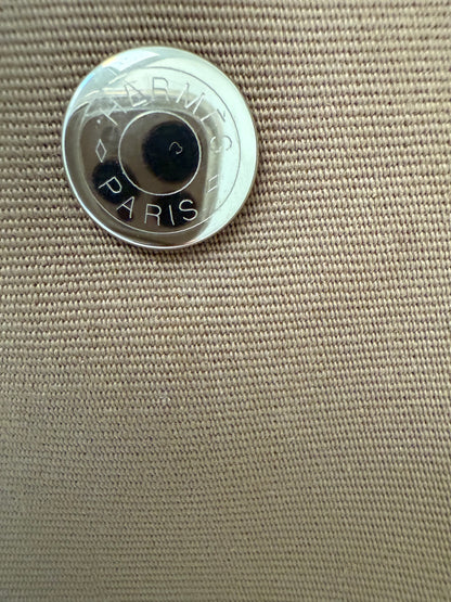 Hermes Garden Party 36 PM Toile Etoupe Leather Palladium Tote Bag