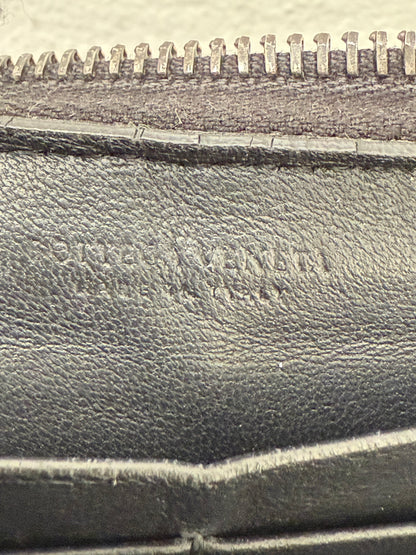 Authentic BOTTEGA VENETA Blue Intrecciato Zip Around Long Continental Wallet