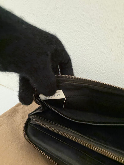 Authentic BOTTEGA VENETA Black Intrecciato Zip Around Long Continental Wallet