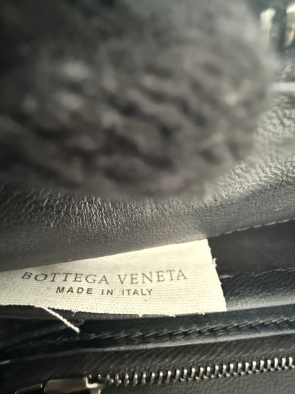 BOTTEGA VENETA Anthracite Black Weave Intrecciato Zip Long Continental Wallet