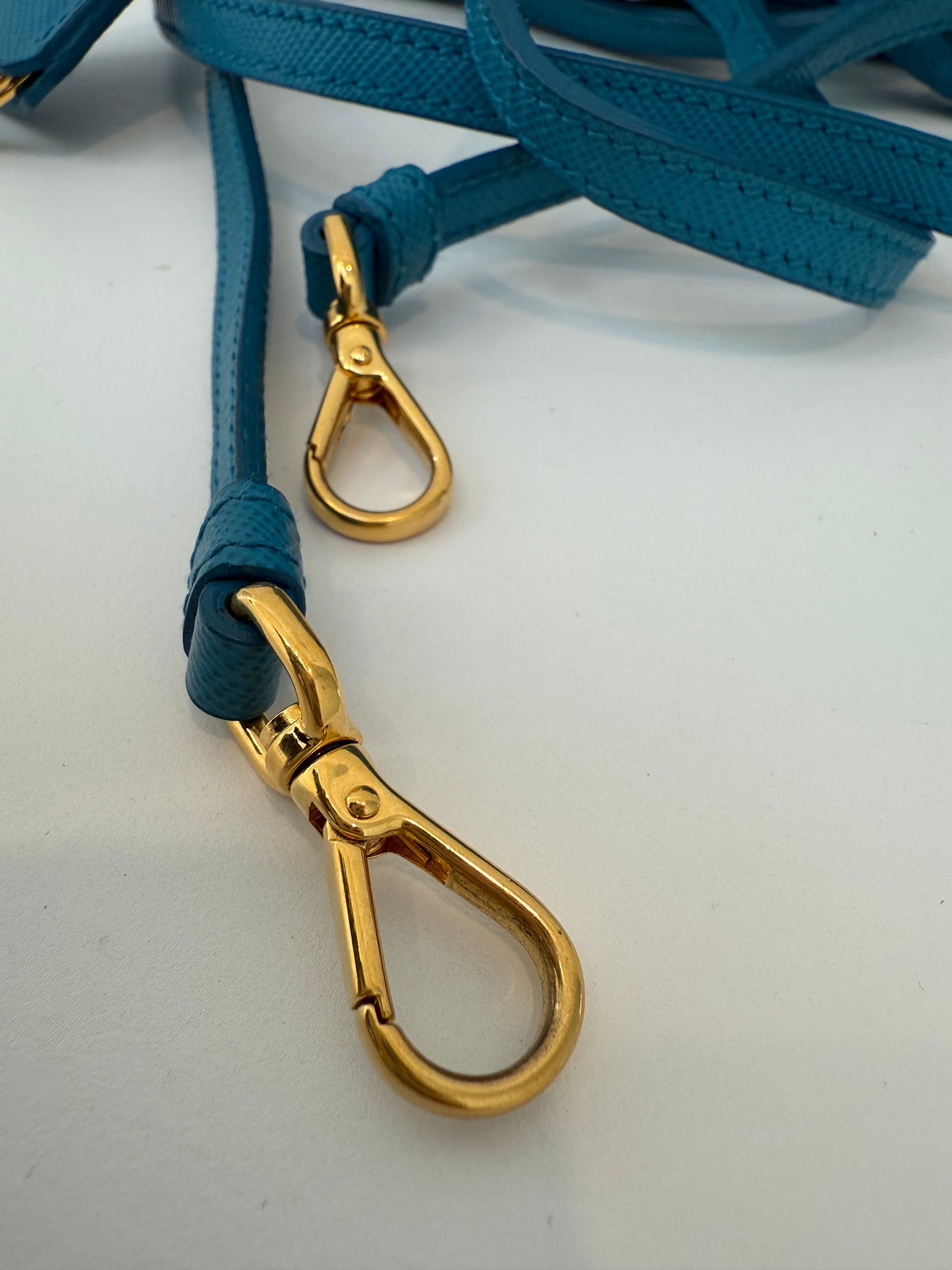 Prada Mini Baby Blue Galleria Saffiano Leather Shoulder Crossbody Satchel Bag