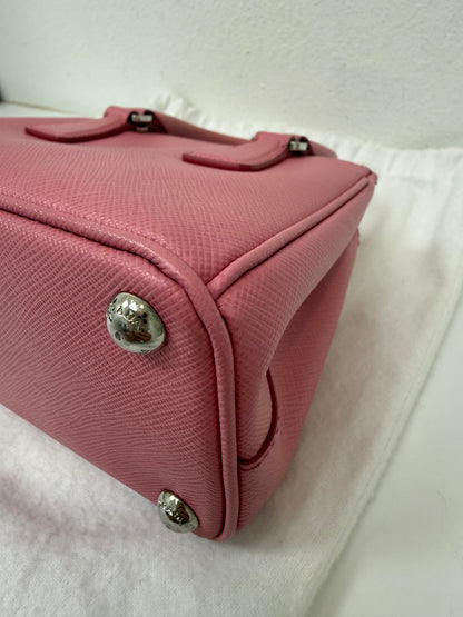 Prada Light Pink Mini Galleria Saffiano Leather Shoulder Crossbody Satchel Bag