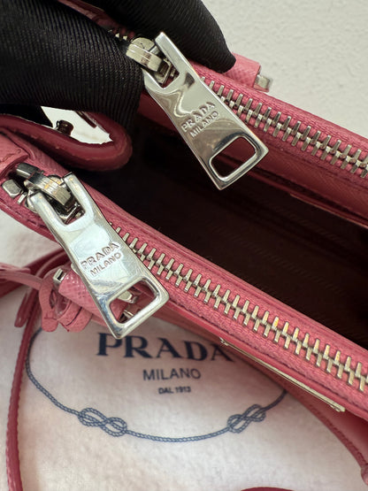 Prada Light Pink Mini Galleria Saffiano Leather Shoulder Crossbody Satchel Bag