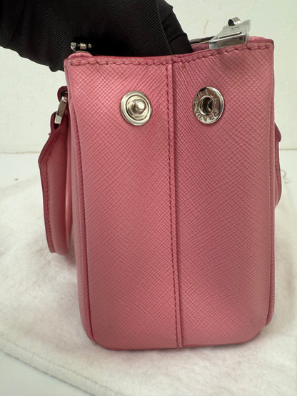 Prada Light Pink Mini Galleria Saffiano Leather Shoulder Crossbody Satchel Bag