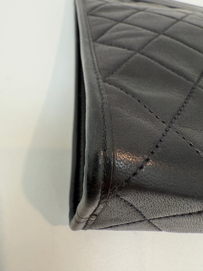 RARE Chanel Black Lambskin Vintage 24K Plated Golden Hardware Clutch Handbag