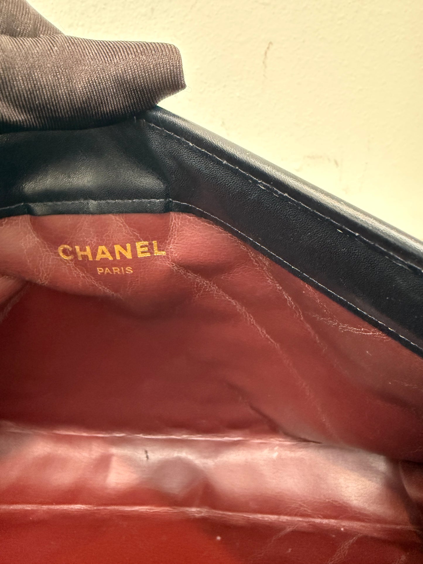 RARE Chanel Black Lambskin Vintage 24K Plated Golden Hardware Clutch Handbag