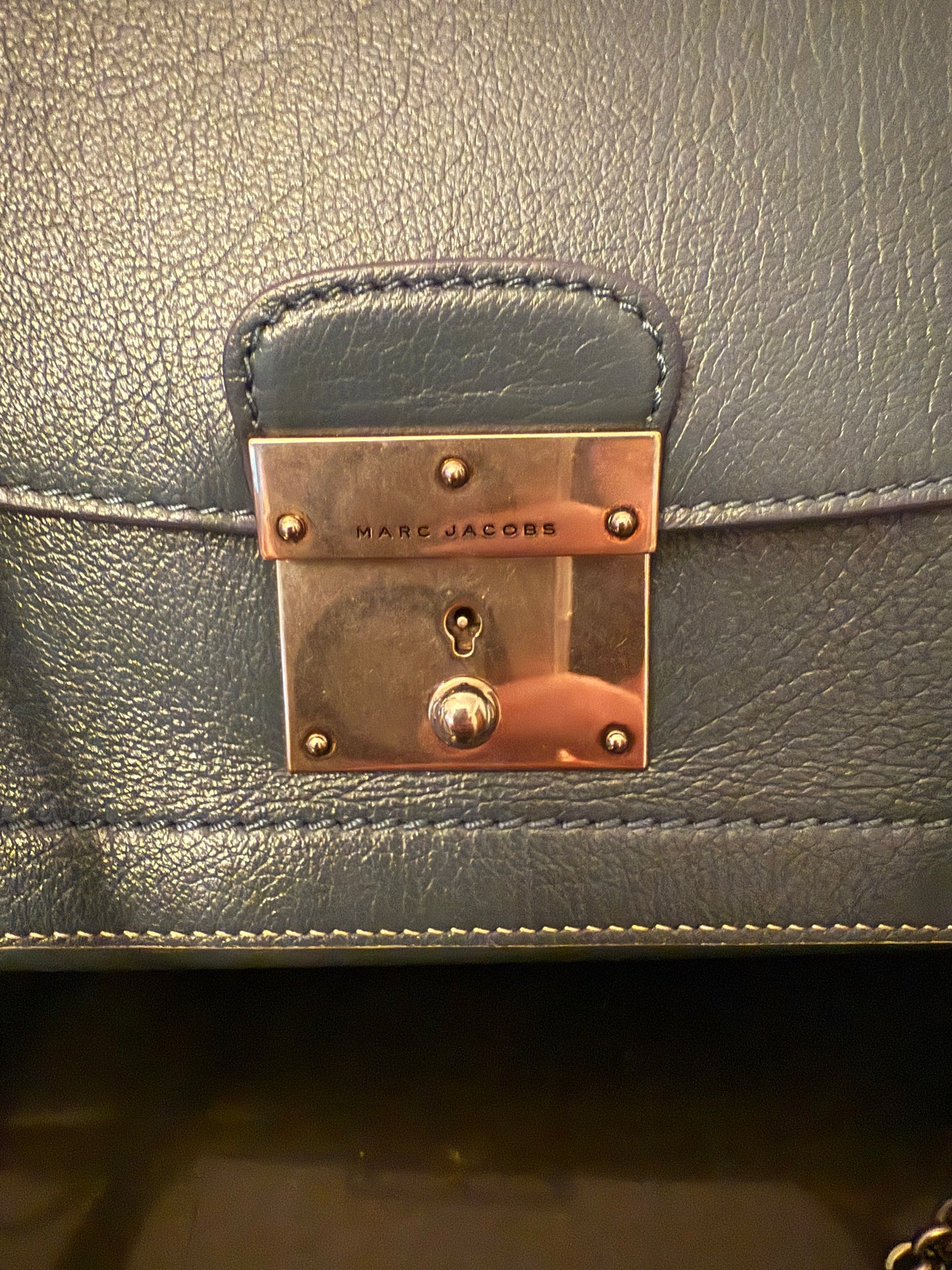 Marc Jacobs Polly Blue Jean Leather Shoulder Crossbody Bag
