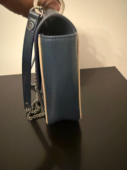 Marc Jacobs Polly Blue Jean Leather Shoulder Crossbody Bag