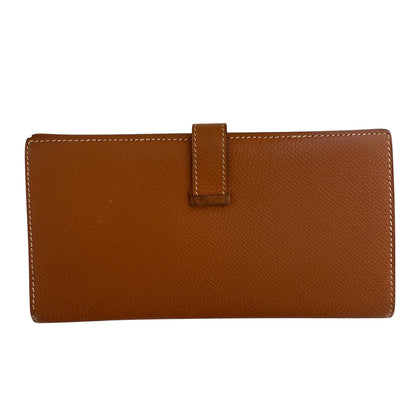 Hermes Bearn Souffle Wallet Gold Epsom Leather & Gold Hardware