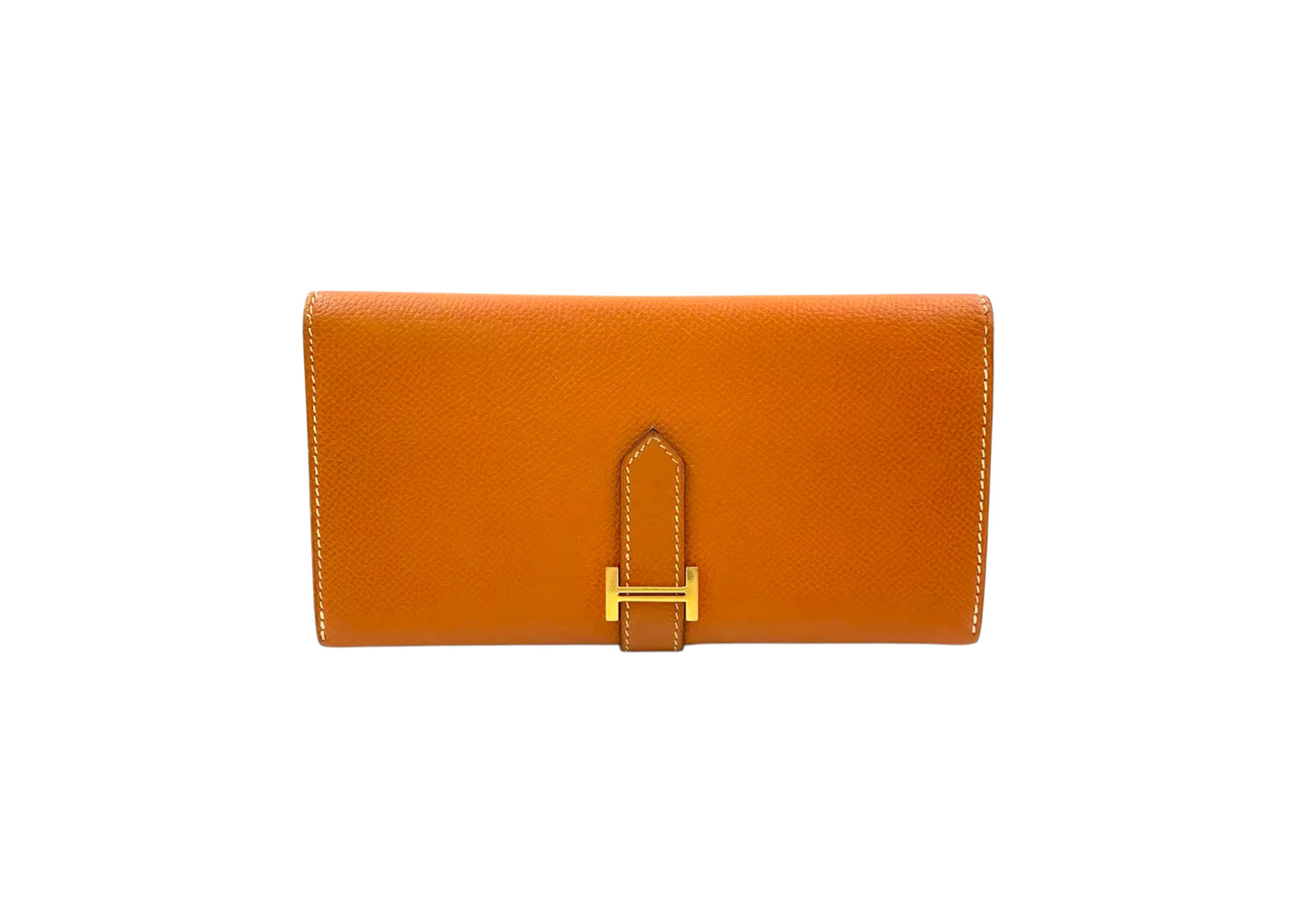 Hermes Bearn Souffle Wallet Gold Epsom Leather & Gold Hardware