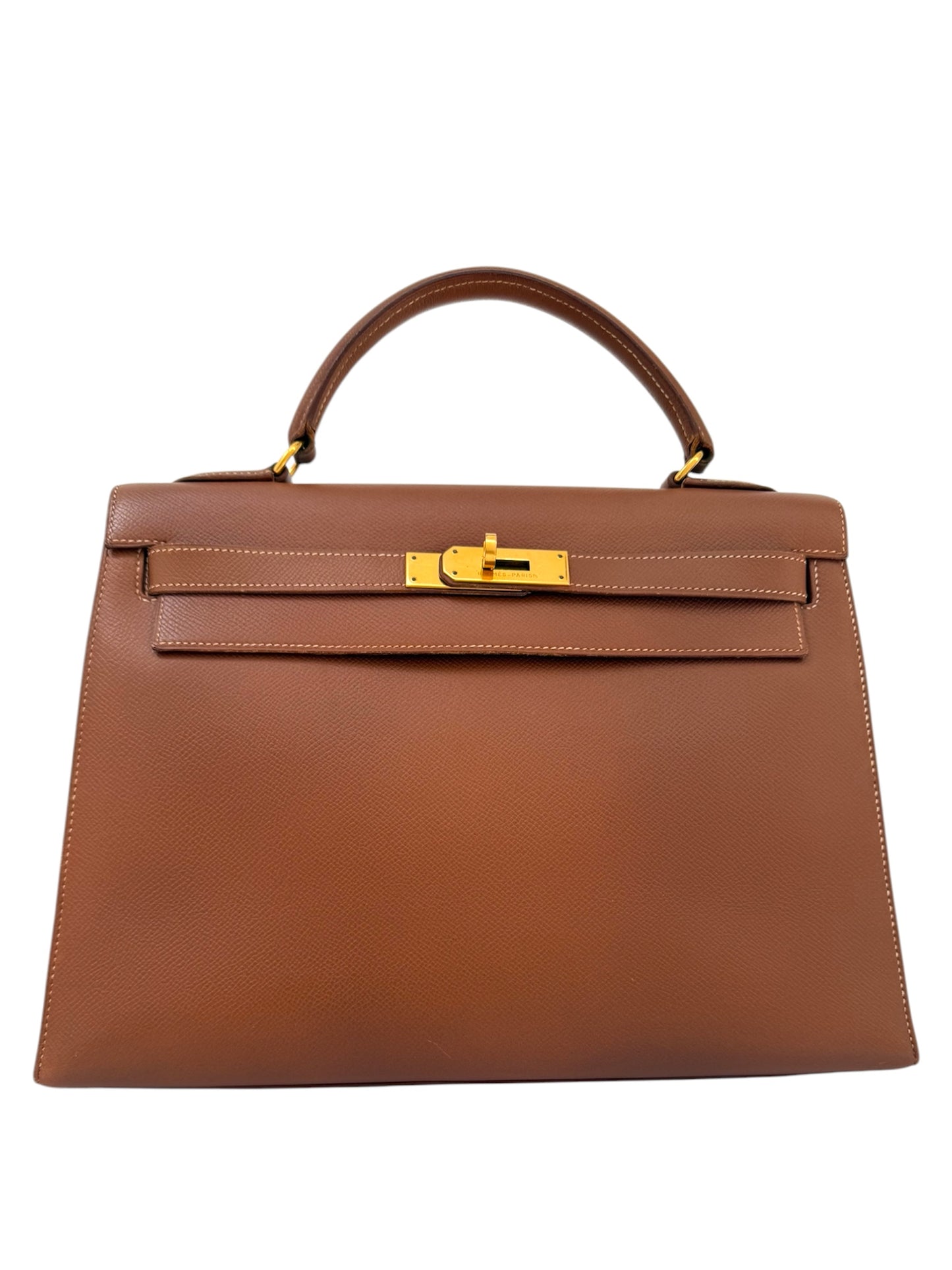RARE HERMES Kelly 32 Gold on Gold Handbag