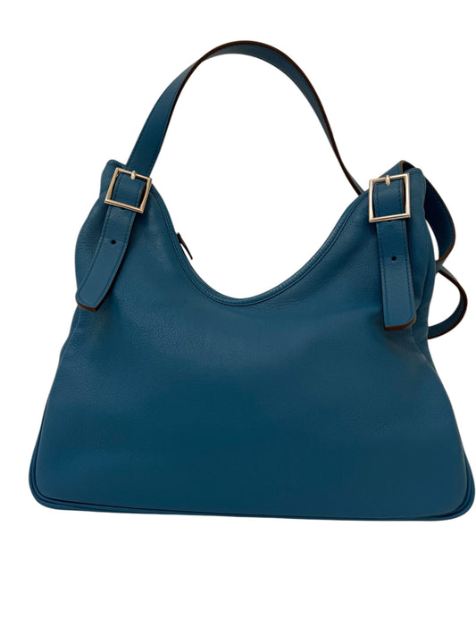 Hermès Massai Royal Blue Jean Clemence PM Hobo Bag Palladium Bag