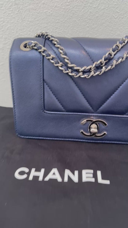 CHANEL Quilted Small Dark Navy Mademoiselle Double Flap Bag