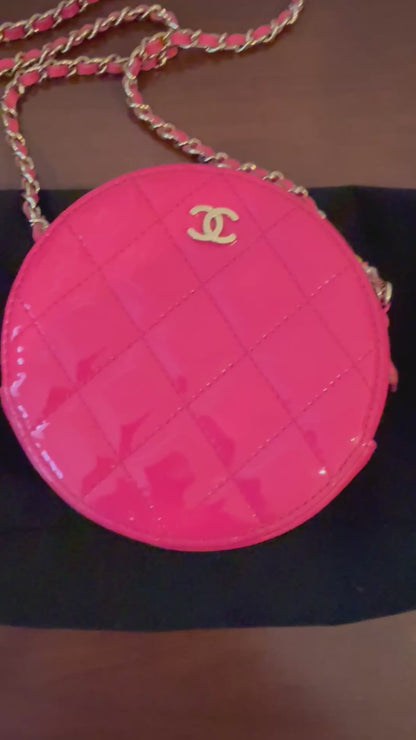 Chanel Miss Coco Round Clutch with Chain CC Pink Caviar Mini Crossbody Bag
